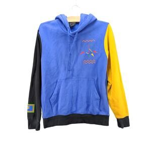Nike Urban Jungle Gym Color Block Blue Yellow Hoodie Sz S 336328-46b 21.5W 26.5L